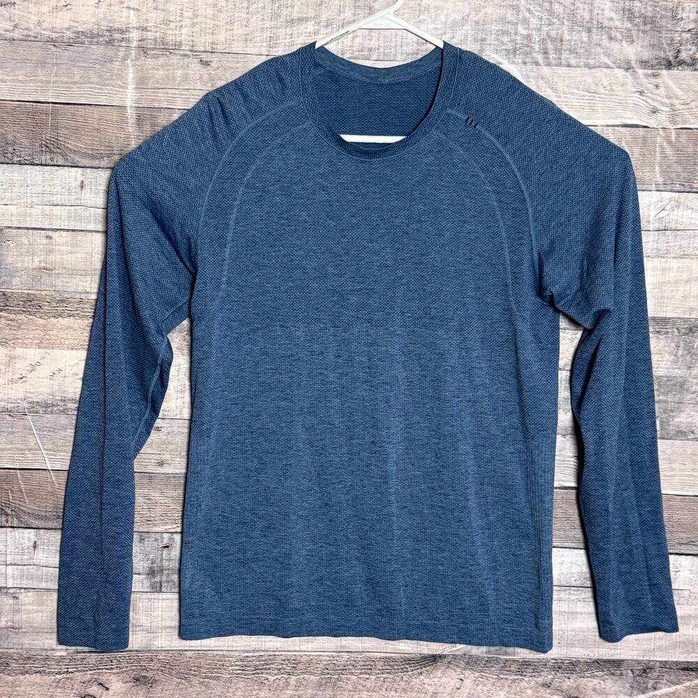 Lululemon Metal Vent Tech Shirt Long Sleeve Mens Medium Blue Gym Training